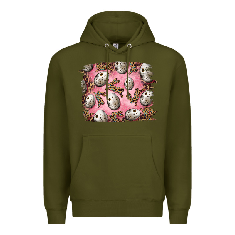 Easter Quail Eggs And Leopard Bunny Premium Hoodie by RanaPortraitStore | Teevron