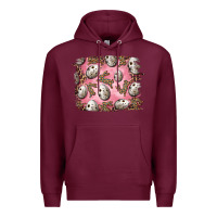 Burgundy Easter Quail Eggs And Leopard Bunny Premium Hoodie - RanaPortraitStore