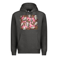 Charcoal Heather Easter Quail Eggs And Leopard Bunny Premium Hoodie - RanaPortraitStore