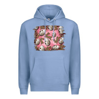 Colony Blue Easter Quail Eggs And Leopard Bunny Premium Hoodie - RanaPortraitStore
