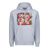 Heather Grey Easter Quail Eggs And Leopard Bunny Premium Hoodie - RanaPortraitStore