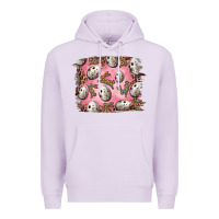 Lilac Easter Quail Eggs And Leopard Bunny Premium Hoodie - RanaPortraitStore