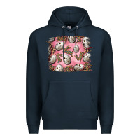 Navy Easter Quail Eggs And Leopard Bunny Premium Hoodie - RanaPortraitStore