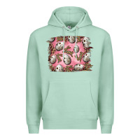 Seafoam Easter Quail Eggs And Leopard Bunny Premium Hoodie - RanaPortraitStore