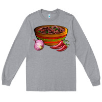 Heather Grey chilli con carne Long Sleeve Tee - AdoDesignShop