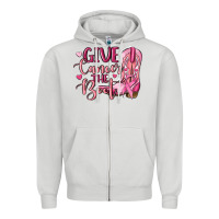Dove Grey give cancer the boot Zipper Hoodie - MaliasSmallBusiness