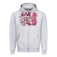 Heather Grey give cancer the boot Zipper Hoodie - MaliasSmallBusiness