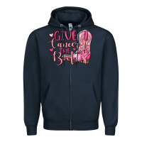 Navy give cancer the boot Zipper Hoodie - MaliasSmallBusiness