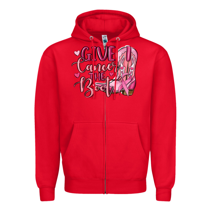 Give Cancer The Boot Zipper Hoodie by MaliasSmallBusiness | Teevron
