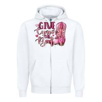White give cancer the boot Zipper Hoodie - MaliasSmallBusiness