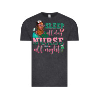 Vintage Black afro  nurse sleep all day nurse all night Vintage Tee - AdoDesignShop