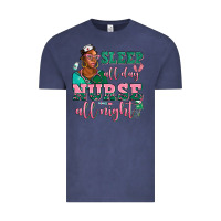 Vintage Denim afro  nurse sleep all day nurse all night Vintage Tee - AdoDesignShop