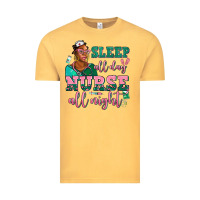 Vintage Mustard afro  nurse sleep all day nurse all night Vintage Tee - AdoDesignShop