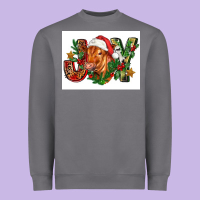 Christmas Heifer Joy Heavyweight Sweatshirt Designed By Fadigitalartstudio