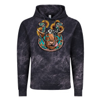 Cloud Black highland cow horseshoe Vintage Hoodie - JahusDesignShop