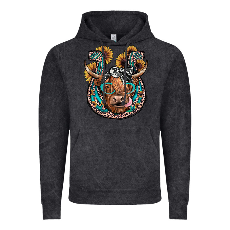 Highland Cow Horseshoe Vintage Hoodie by JahusDesignShop | Teevron