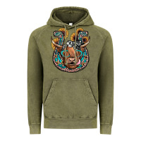 Vintage Olive highland cow horseshoe Vintage Hoodie - JahusDesignShop