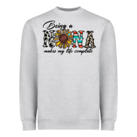 Heather Grey being nana makes my life complate Heavyweight Sweatshirt - CowhideDigitalArt