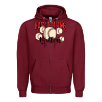 Burgundy busy raising ballers Zipper Hoodie - MaliasSmallBusiness