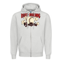 Dove Grey busy raising ballers Zipper Hoodie - MaliasSmallBusiness
