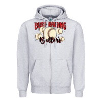 Heather Grey busy raising ballers Zipper Hoodie - MaliasSmallBusiness