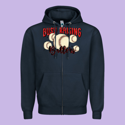 Busy Raising Ballers Zipper Hoodie Designed By Maliassmallbusiness