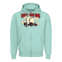 Seafoam busy raising ballers Zipper Hoodie - MaliasSmallBusiness