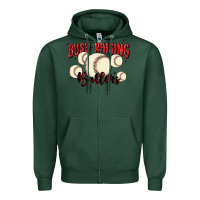 Sports Green busy raising ballers Zipper Hoodie - MaliasSmallBusiness