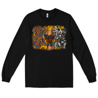 Black saddle sunflower horseshoe cowhide leopard background Long Sleeve Tee - Artiststas
