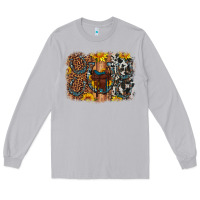 Moon Dust saddle sunflower horseshoe cowhide leopard background Long Sleeve Tee - Artiststas