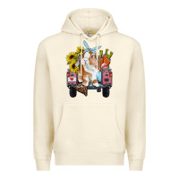 Sandshell Easter truck with bunny sunflowers and eggs Premium Hoodie - RanaPortraitStore