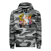 Slate Camo Easter truck with bunny sunflowers and eggs Premium Hoodie - RanaPortraitStore