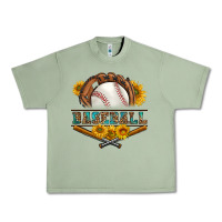 Oil Green western baseball with sunflower Urban Heavy Tee - BundleAndBundleShop
