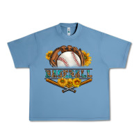 Pebble Blue western baseball with sunflower Urban Heavy Tee - BundleAndBundleShop