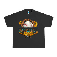 Pigment Black western baseball with sunflower Urban Heavy Tee - BundleAndBundleShop