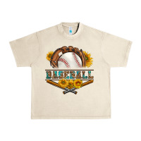 Sandshell western baseball with sunflower Urban Heavy Tee - BundleAndBundleShop