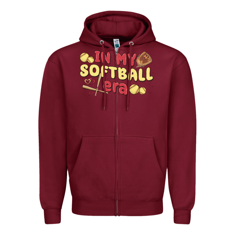 In My Softball Era Zipper Hoodie by MaliasSmallBusiness | Teevron