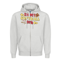 Dove Grey in my softball era Zipper Hoodie - MaliasSmallBusiness