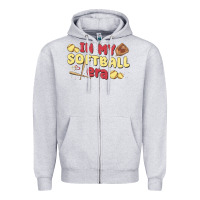 Heather Grey in my softball era Zipper Hoodie - MaliasSmallBusiness