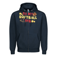Navy in my softball era Zipper Hoodie - MaliasSmallBusiness