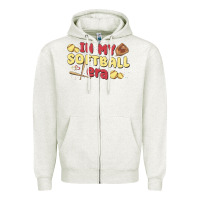 Oatmeal Heather in my softball era Zipper Hoodie - MaliasSmallBusiness