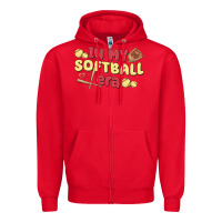 Red in my softball era Zipper Hoodie - MaliasSmallBusiness
