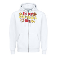 White in my softball era Zipper Hoodie - MaliasSmallBusiness