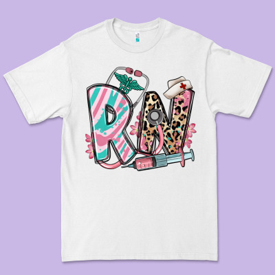 Premium Tee floral rn registered nurse