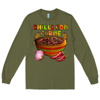 Army Green chilli con carne  with chilli pepper Long Sleeve Tee - AdoDesignShop