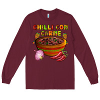 Burgundy chilli con carne  with chilli pepper Long Sleeve Tee - AdoDesignShop