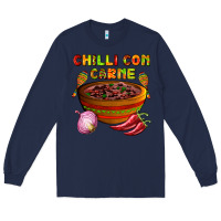 Navy chilli con carne  with chilli pepper Long Sleeve Tee - AdoDesignShop