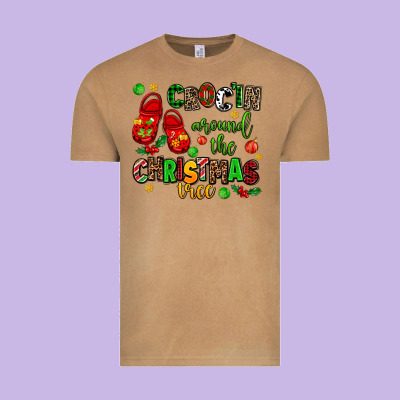 Croc'in Around The Christmas Tree Vintage Tee Designed By Adodesignshop