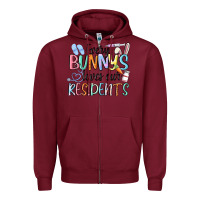 Burgundy every bunny loves our residents Zipper Hoodie - MaliasSmallBusiness