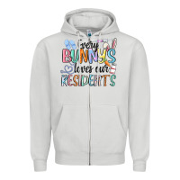 Dove Grey every bunny loves our residents Zipper Hoodie - MaliasSmallBusiness